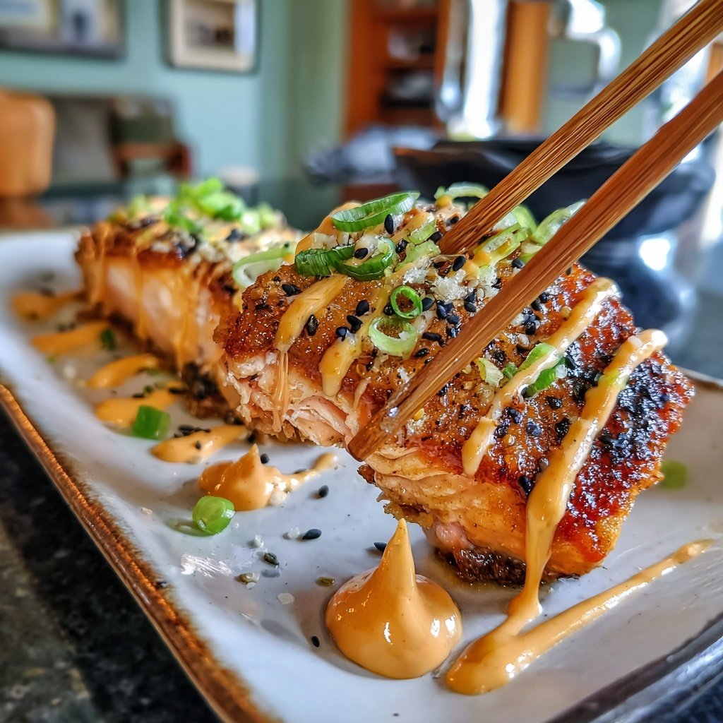 Bang Bang Salmon with Cucumber Salad