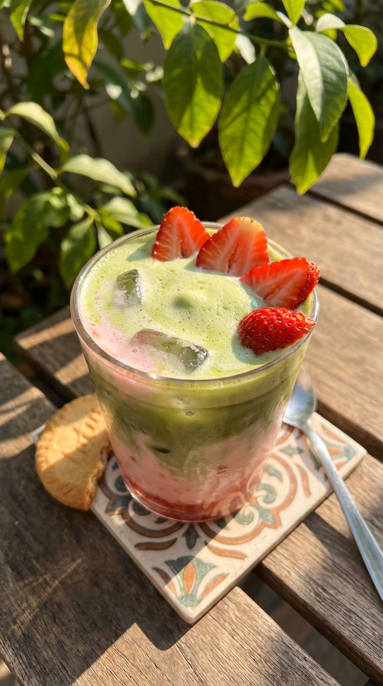 Iced Strawberry Matcha Latte