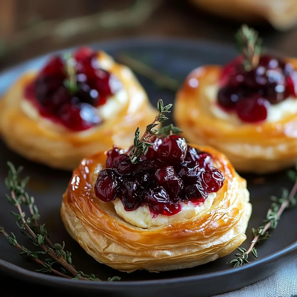 Cranberry Brie Puff Pastry Bites