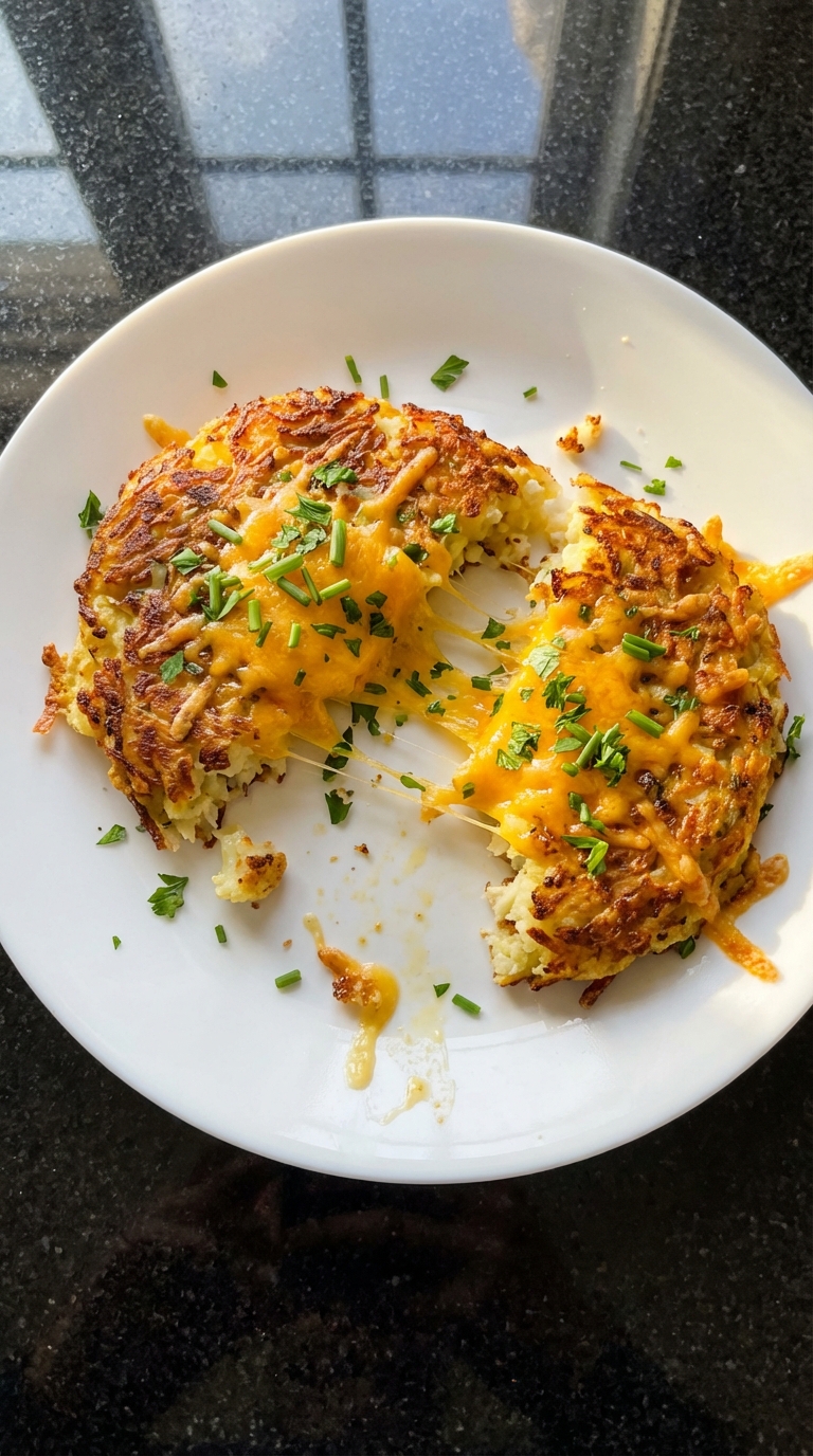 Cheesy Cauliflower Hash Browns