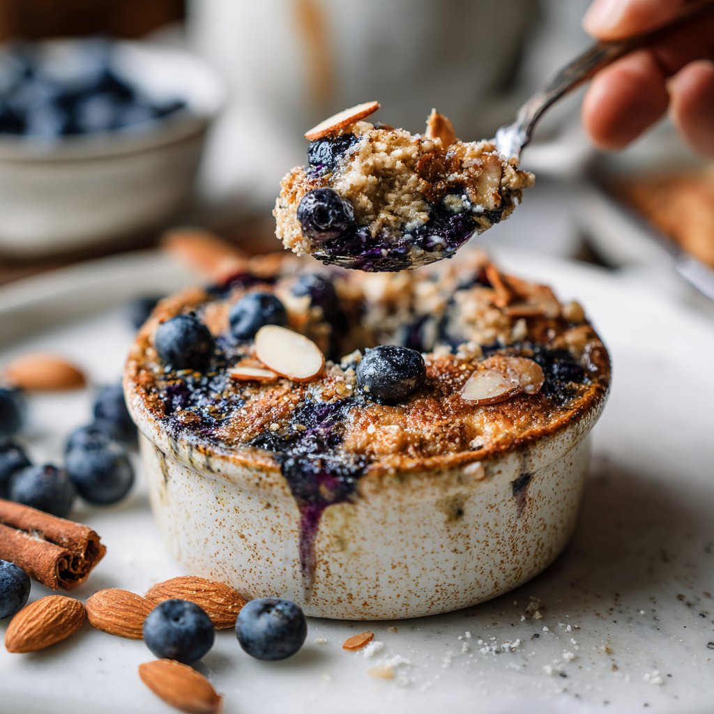 Baked Blueberry Protein Oatmeal