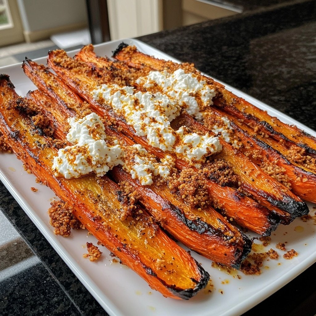 Roasted Carrots with Harissa and Whipped Feta
