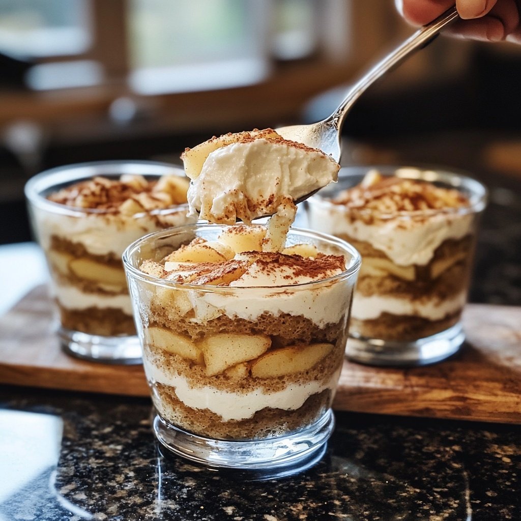 Baked Apple Tiramisu in Individual Glasses