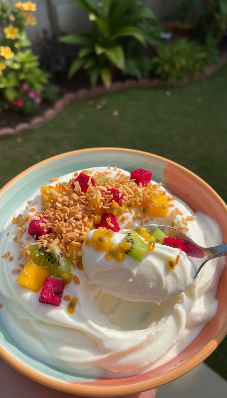 Tropical Coconut Frozen Yogurt