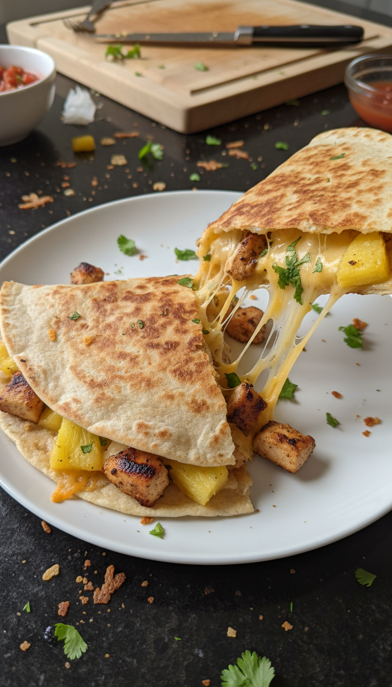 Grilled Pineapple Chicken Quesadilla