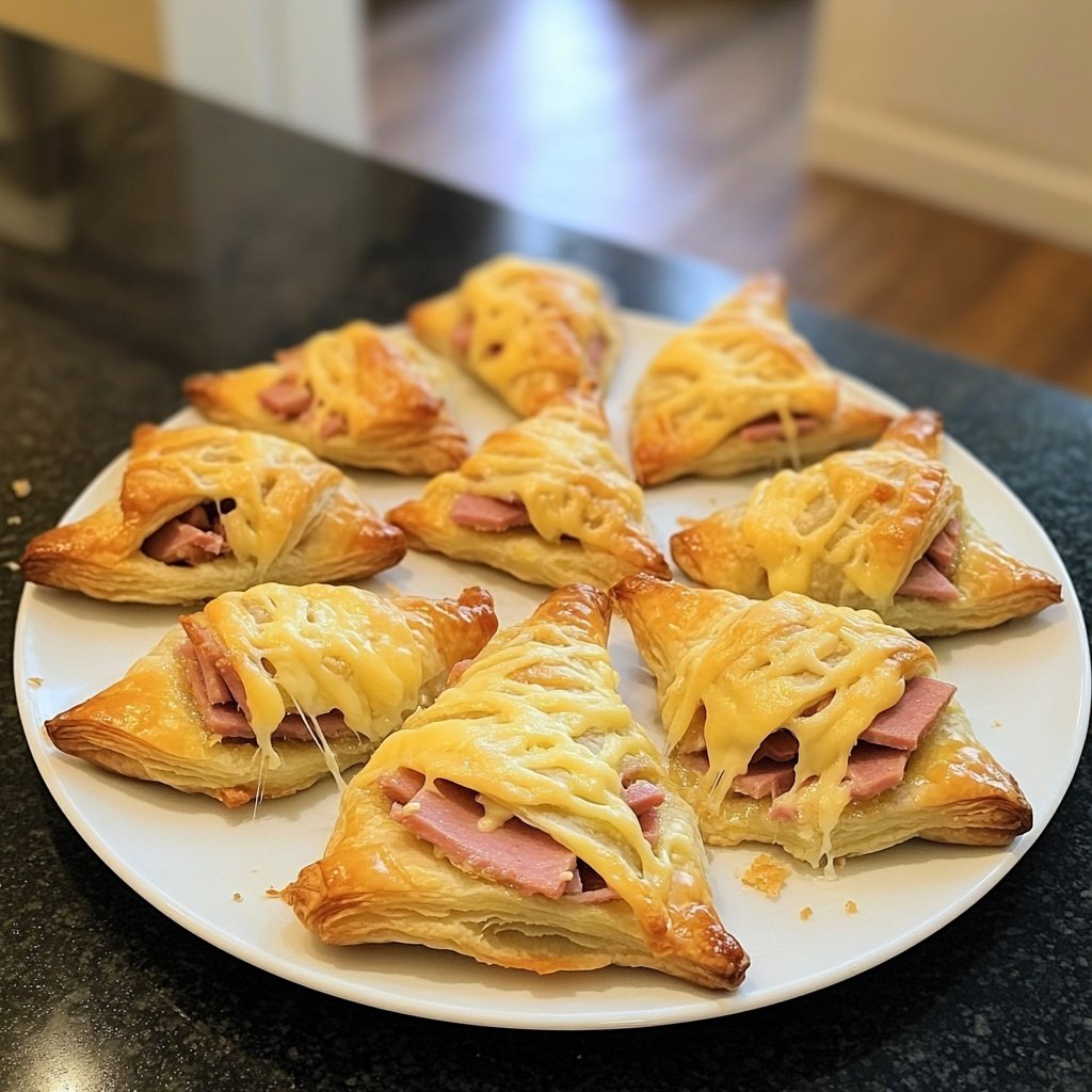 Ham & Cheese Puff Pastry Christmas Trees
