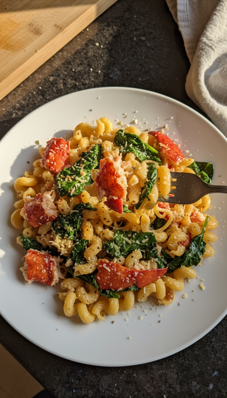 Lobster and Spinach Pasta Toss