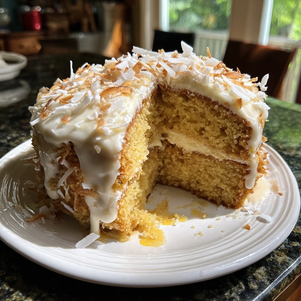 Delicious Vanilla Coconut Cake