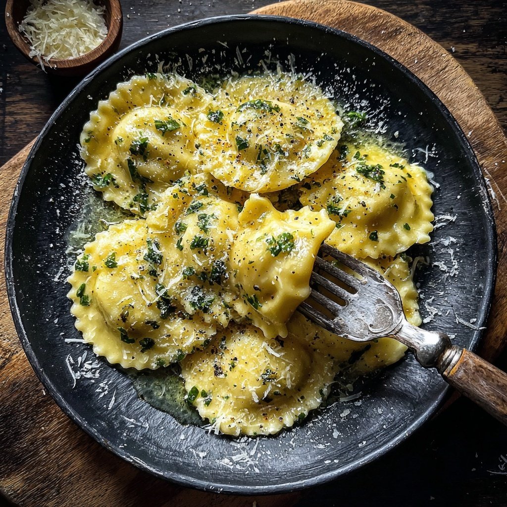 Creamy Garlic Ravioli