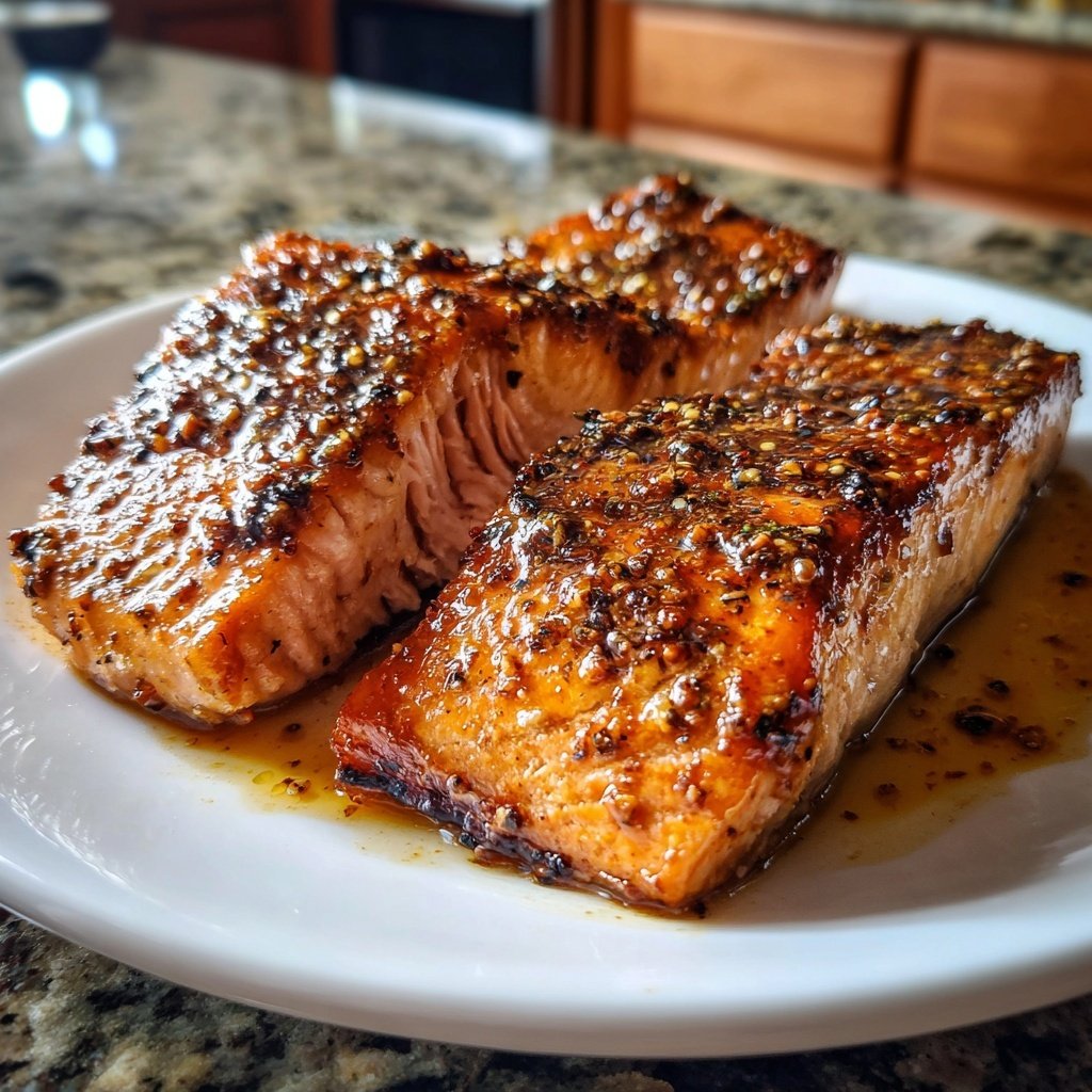 Maple Mustard Glazed Salmon Fillets