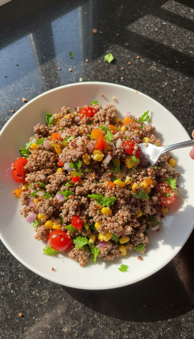 Ground Beef and Quinoa Salad