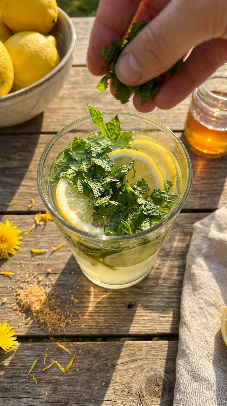 Minty Dandelion Lemonade