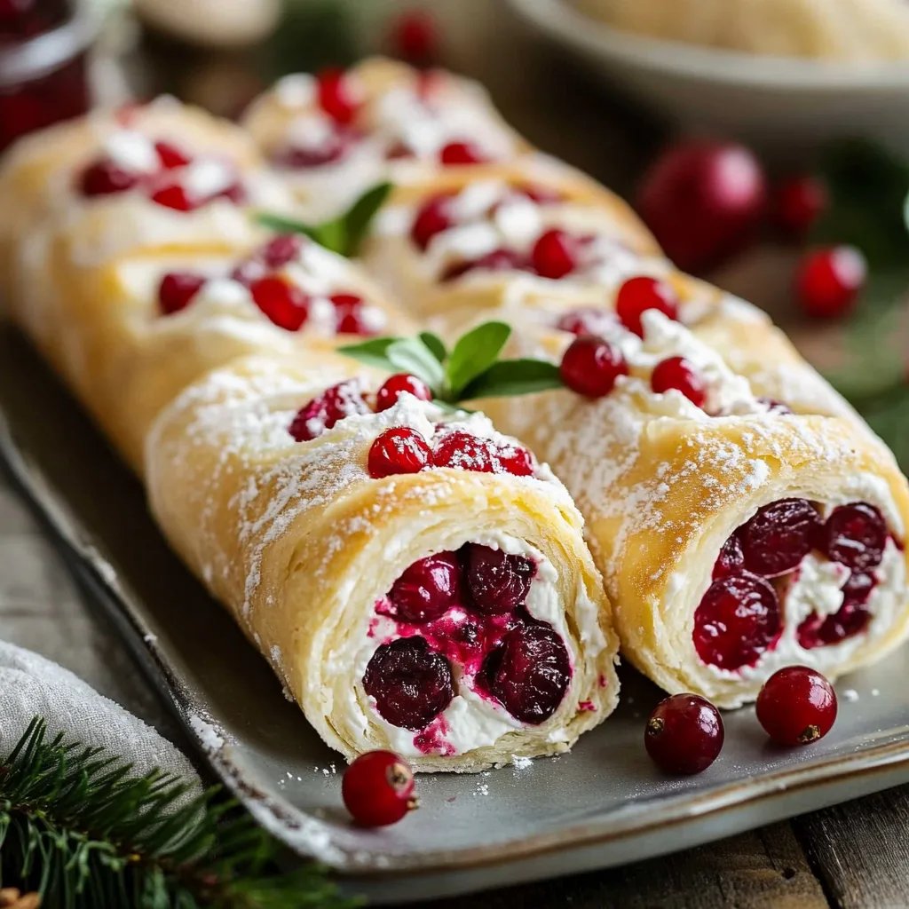 Festive Christmas Cranberry Roll Ups