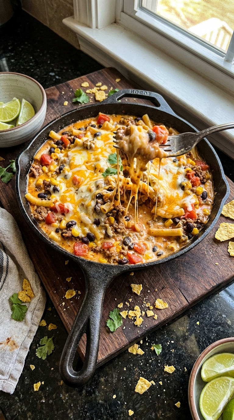 Spicy Taco Pasta Skillet