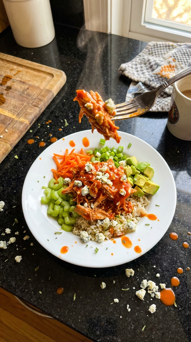 Savory Buffalo Chicken Rice Bowl