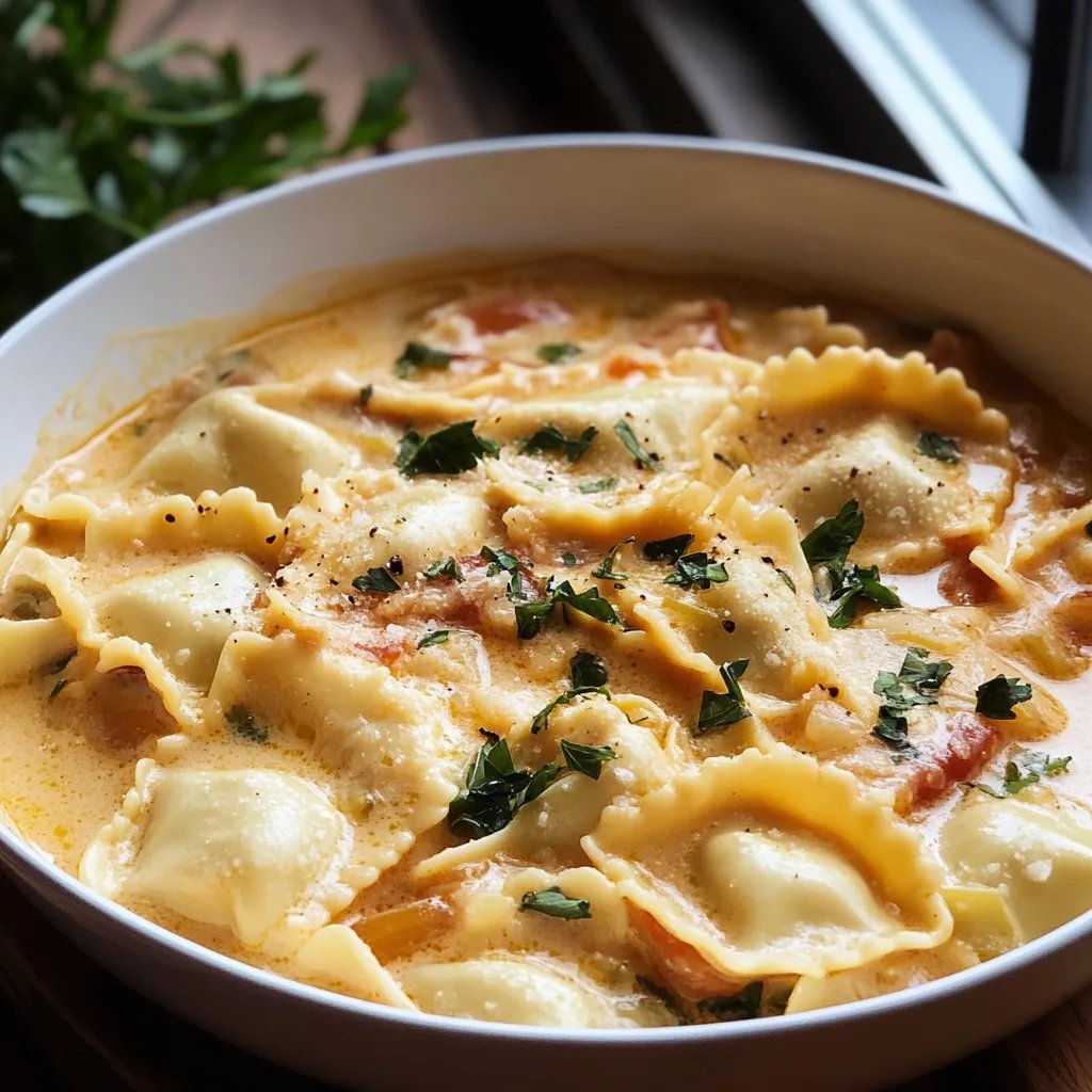 One-Pot Creamy Ravioli Soup