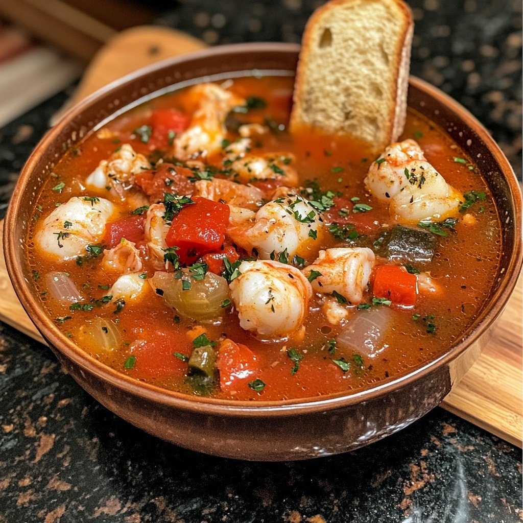 Classic Italian-American Cioppino Seafood Stew