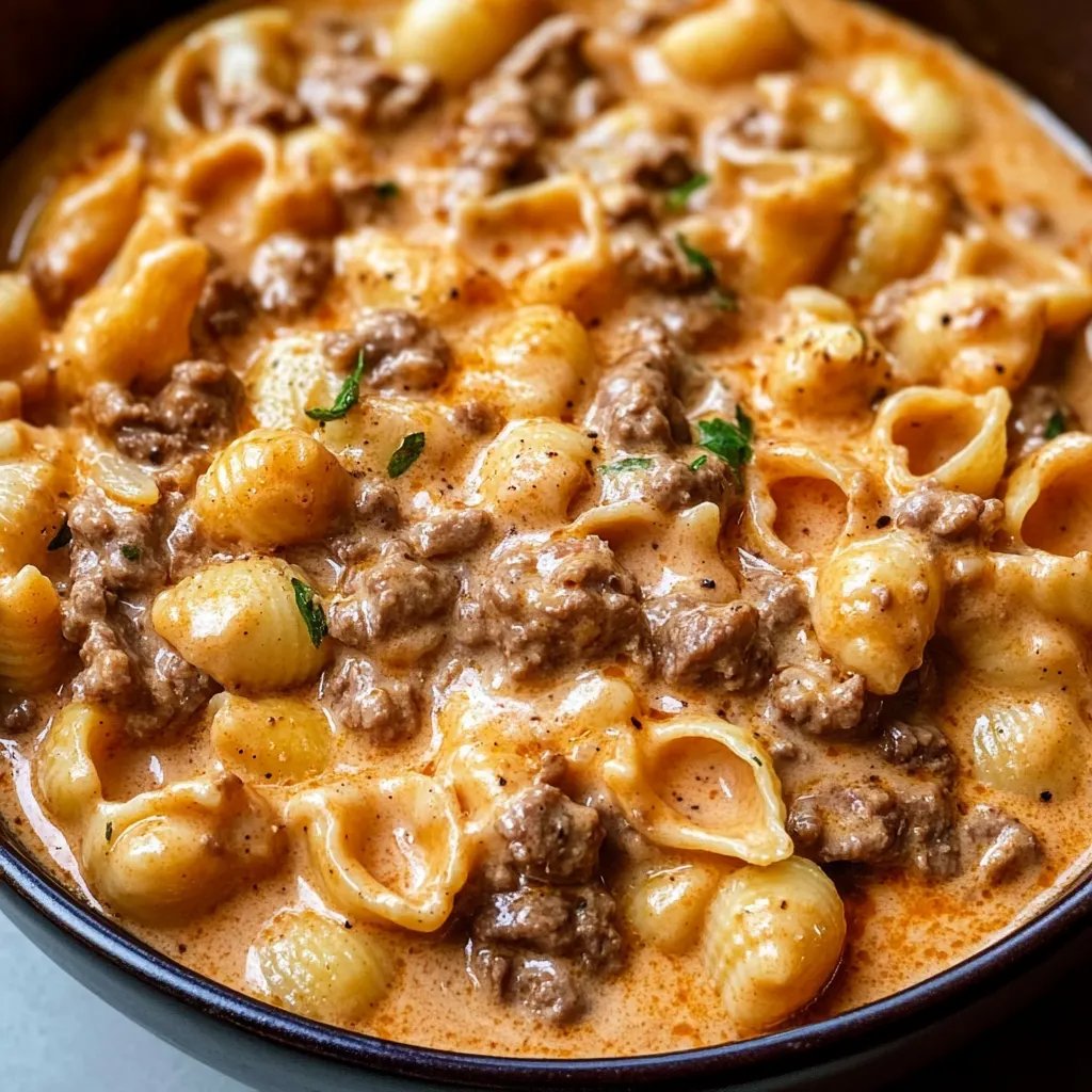 Creamy Beef and Shells