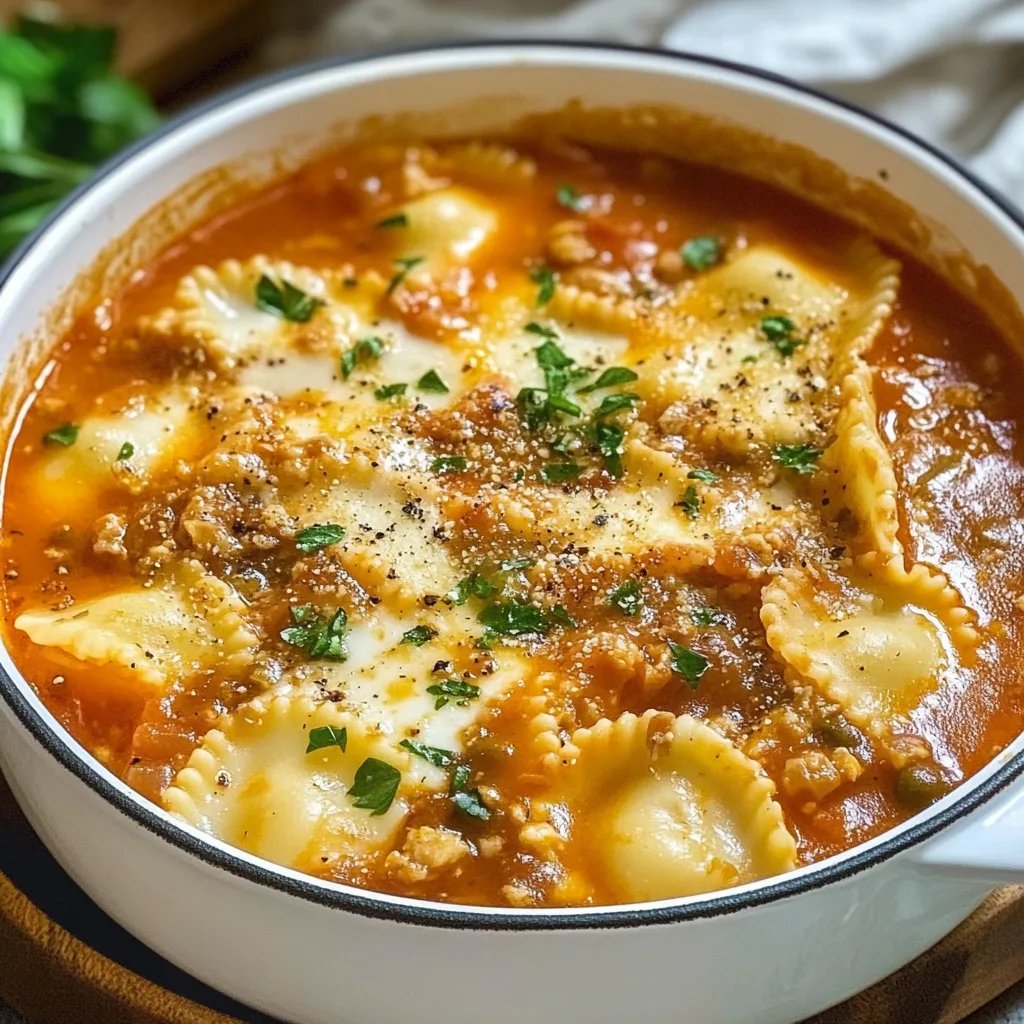Creamy & Cheesy Lasagna Soup