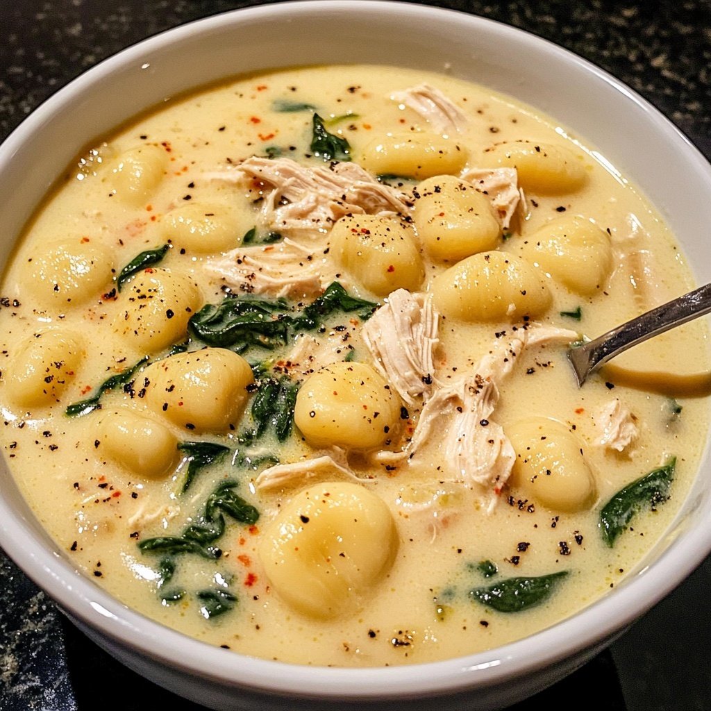 Creamy Crockpot Chicken Gnocchi Soup